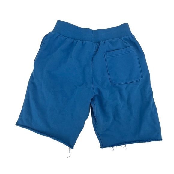 Champion Blue Fleece Rough Hem Pocket Shorts Size Medium Men’s - Picture 3 of 6